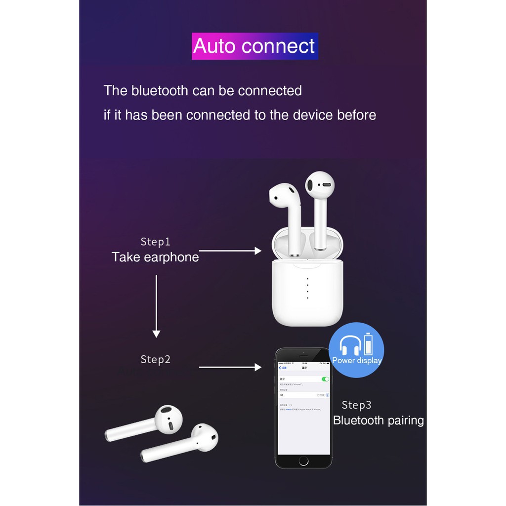 Tai Nghe Bluetooth 5.0 Không Dây Mini I200 Tws Kèm Mic Cho Iphone X 7 8 Samsung S6 S8 Xiaomi Redmi