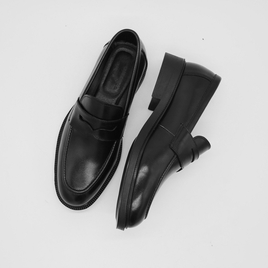 Giày nam da lỳ , kiểu dáng penny loafer hoàng gia Anh