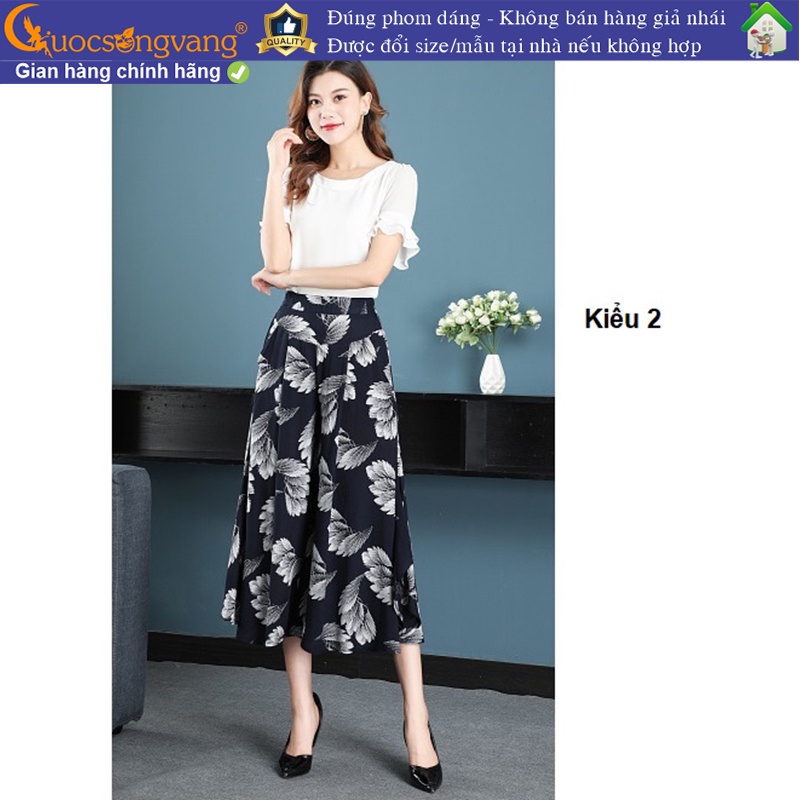 Quần ống rộng nữ quần cullottes lửng GLQ153 Cuocsongvang