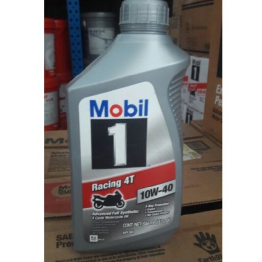 Nhớt Mobil 1 Racing 4T 10W40 cao cấp cho xe máy 946ml - Dầu nhớt chính hãng nhập khẩu từ Mỹ