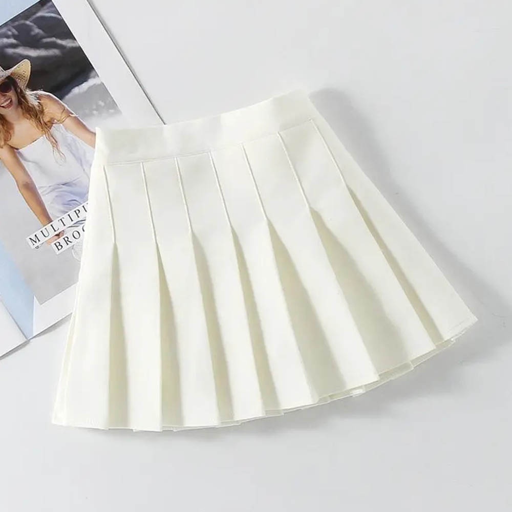 BEAR LEADER Chân Váy Xếp Ly Mini Lưng Cao Màu Trơn Phong Cách Hàn Quốc Thời Trang Mùa Hè Hàng Mới Dành Cho Bạn Gái