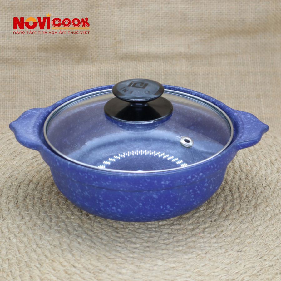 [4 Size] Nồi Sứ Cạn Cao Cấp Xanh Dương - nồi kho cá, nồi đất giá rẻ, nồi nhỏ, nồi mì cay, nồi lẩu