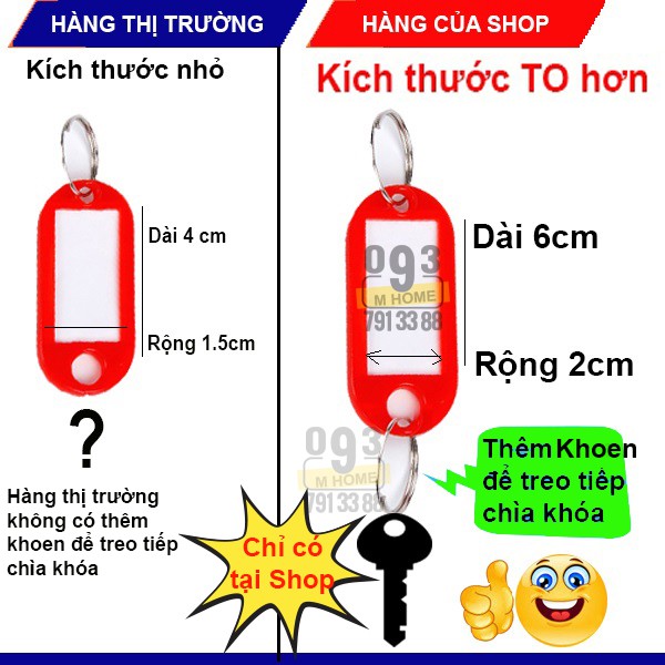 Combo 20 Móc Khóa Thẻ Ghi chú chìa khóa