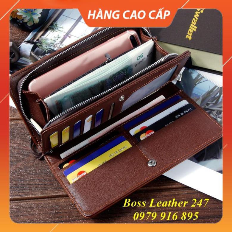 Ví Nam Cầm Tay 💖 FREESHIP 💖 Ví Dài Nam Cầm Tay Có Khóa Cao Cấp, Đựng Được Điện Thoại - Chất Liệu Da PU Cao Cấp | BigBuy360 - bigbuy360.vn
