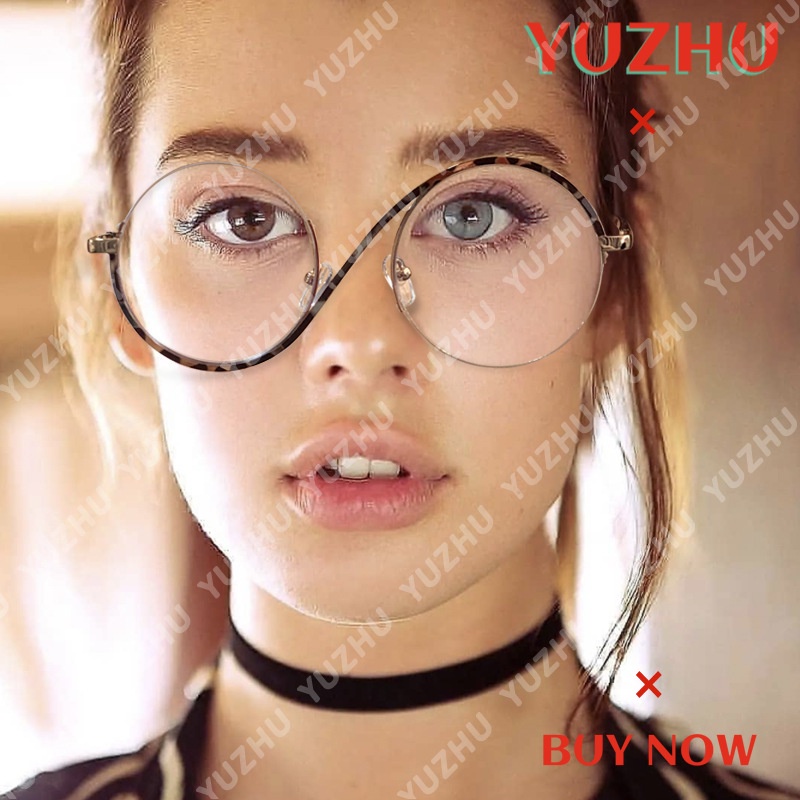 Mắt Kính Gọng Kim Loại Tròn Chống Ánh Sáng Xanh Thời Trang Cho Nữ