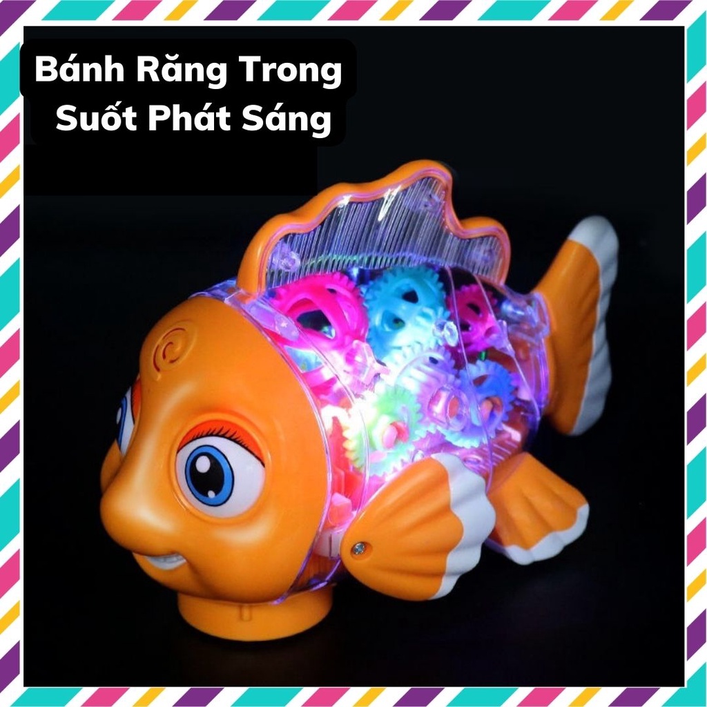 Con cá đồ chơi, đồ chơi con cá vàng Nemo biết chạy có nhạc và đèn cho bé