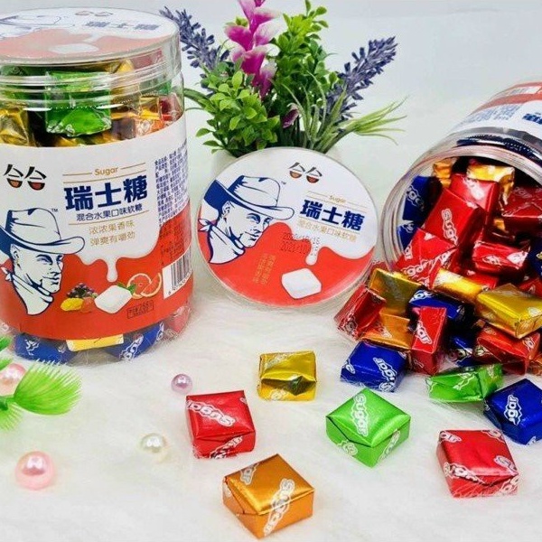 1 Hủ Kẹo Sữa Chua/ Sữa Bò/ Trái Cây Mix vị Hongkong - Hủ 288gr