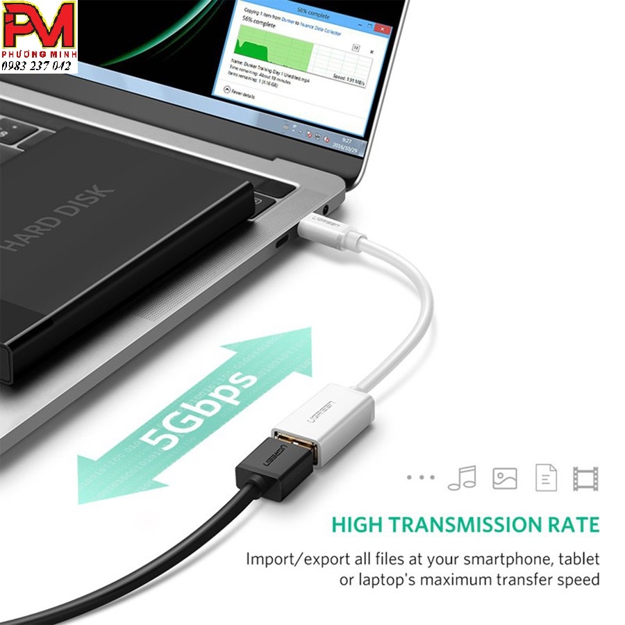 Cáp OTG USB Type-C to USB 3.0 Ugreen 30702 - Hàng chính hãng