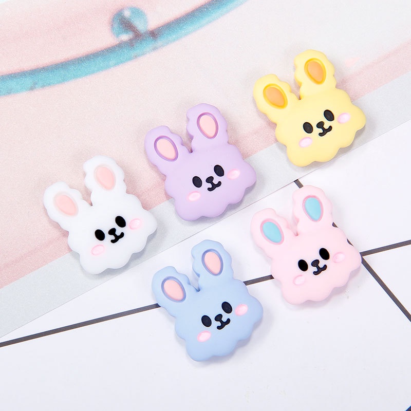 Thỏ xoăn Resin phụ kiện dép Crocs charm DIY khóa giày crocs jibbitz Nhựa trang sức Phụ kiện trang trí giày crocs nút trang trí điện thoại di động Nắp đậy / Khung ảnh / Cốc nước / Túi Nguyên liệu làm phụ kiện handmade sáng tạo