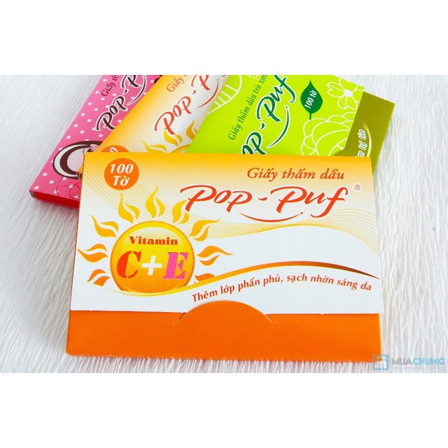 Combo 3 Giấy thấm dầu Pop-Puf 100tờ/hộp