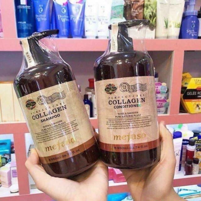 Bộ Dầu Gội Xả Collagen Mefaso Collagen 850ml ×2