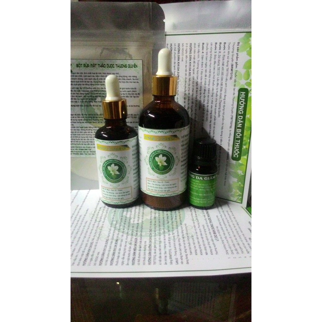 Combo (thuốc 2 tháng, dưỡng 1 tháng sau tt, bột rửa, hồng da) THUỐC BẮC TÁI TẠO DA