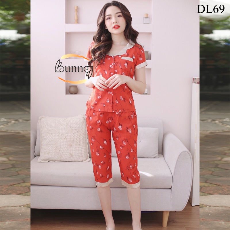 [Bunny]ĐỒ BỘ MẶC NHÀ LỬNG PIZAMA CHẤT LIỆU ĐŨI LẠNH, MẶC NHÀ SAU SINH FOM DÁNG ĐẸP