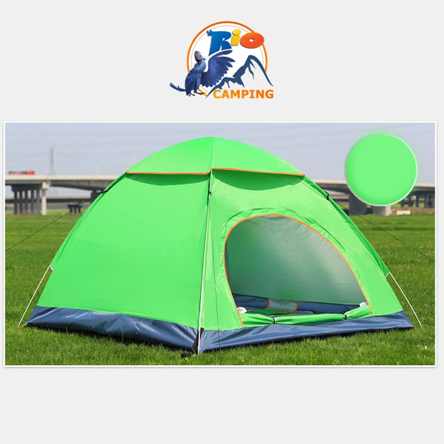 Lều cắm trại tự bung Rio Camping dùng cho 3-5 người thiết kế màn chống muỗi