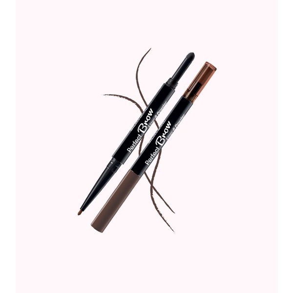 Chì Định Hình Mày 2 Đầu Silkygirl Perfect Brow Liner & Powder (Nâu Tối & Nâu Tự Nhiên)