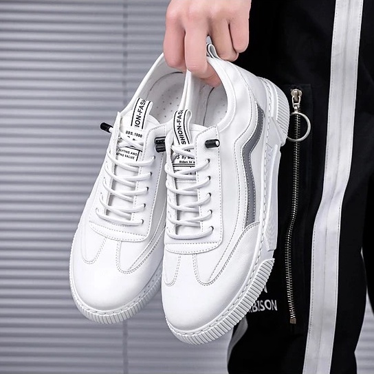 Giày sneaker nam cao cấp SM-6 mẫu Basic (viền xám)