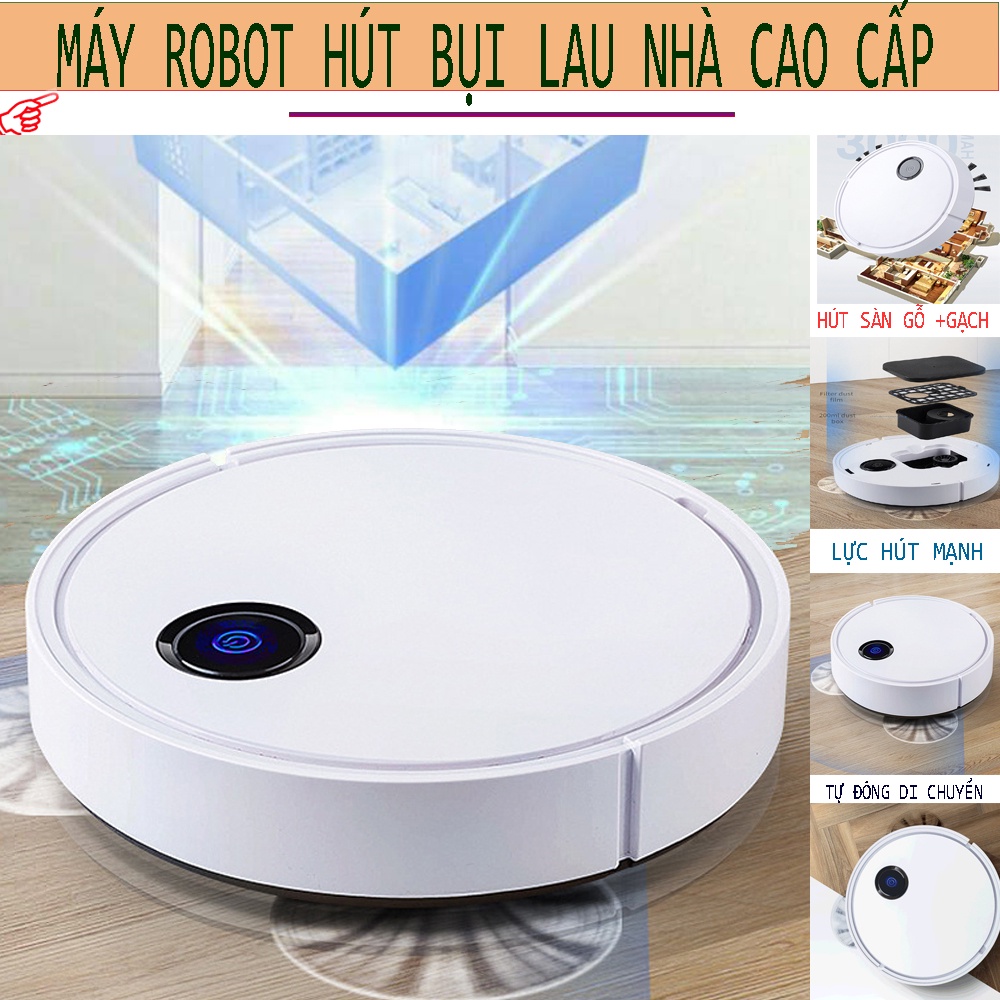Robot Hút Hụi Lau Nhà ES330, Robot Hút Bụi Thông Minh, Cảm Biến 1 Chạm, Lực Hút Mạnh Mẽ, Phiên Bản Mới