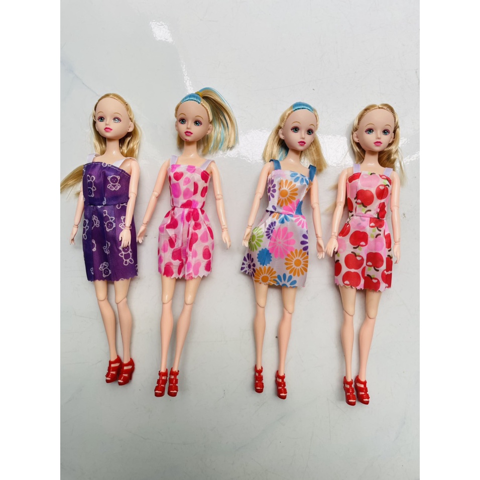 Đồ chơi búp bê dễ thương tóc ngắn có khớp xoay, váy ngắn thời trang cho bé