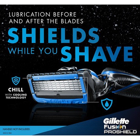 Vỉ 8 lưỡi dao cạo râu Gillette Fusion 5+1 Proshield lá chắn chuyên nghiệp