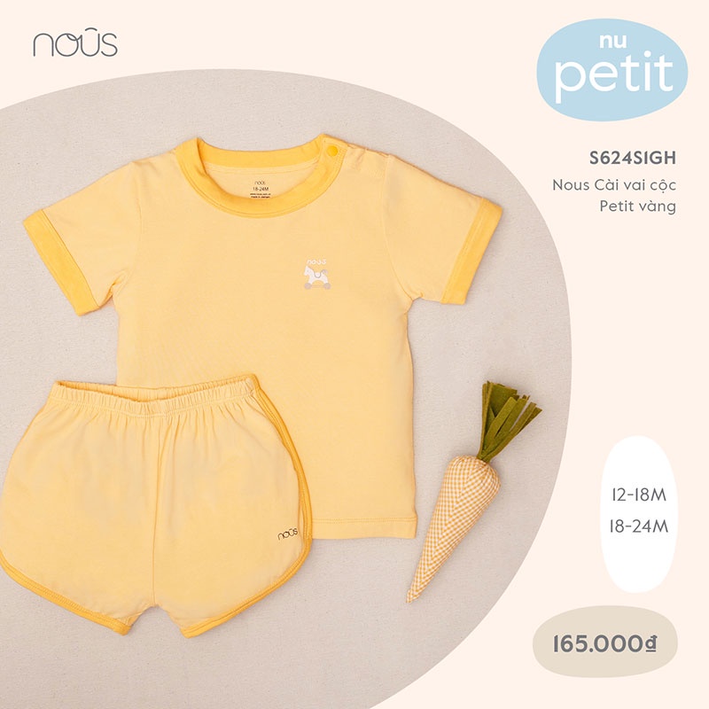 Quần áo tay ngắn bé trai, bé gái Nous mùa hè - Chất liệu Nu Petit (Size Từ 12-18 Tháng Đến 18-24 Tháng)