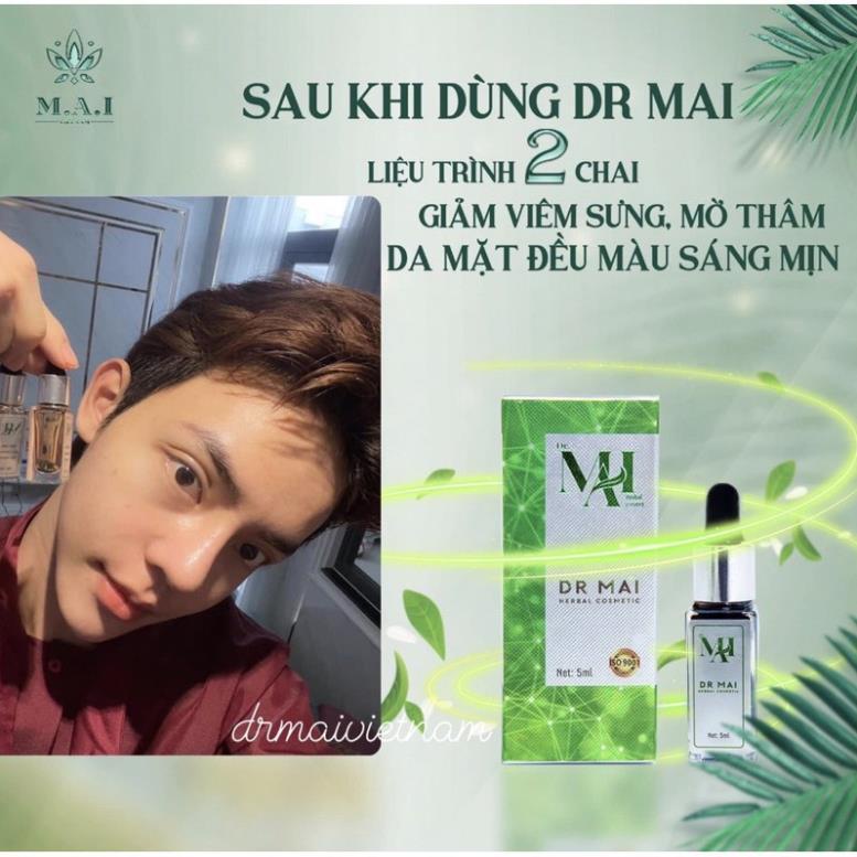 Dr Mai, Dr Mai mix saffron sạch thâm 5ml, làm mịn da, thu nhỏ lỗ chân lông, hết thâm nám