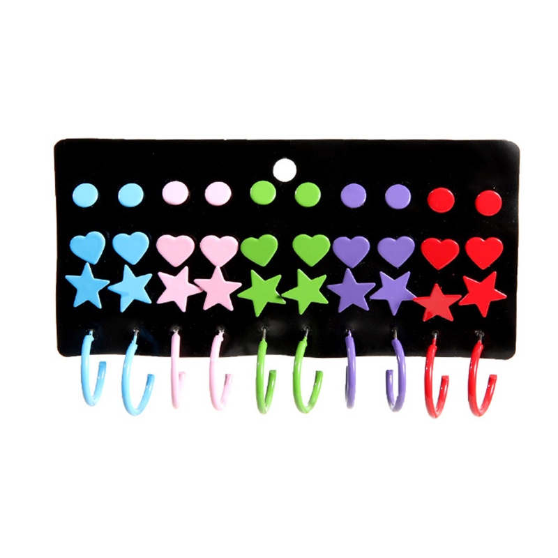 Set 20 Đôi Khuyên Tai Tròn Nhỏ Thời Trang Cho Nữ