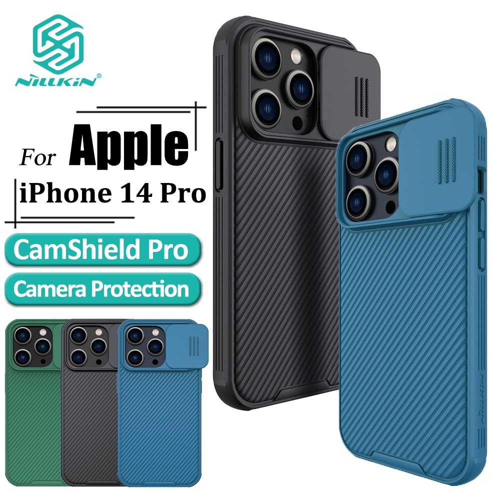 Ốp điện thoại NILLKIN bằng TPU PC chống sốc có nắp trượt bảo vệ camera thích hợp cho Iphone 14 pro