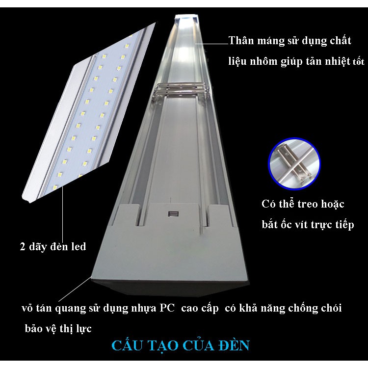 Đèn led tuýp bán nguyệt 45w Hopell-1.2 mét