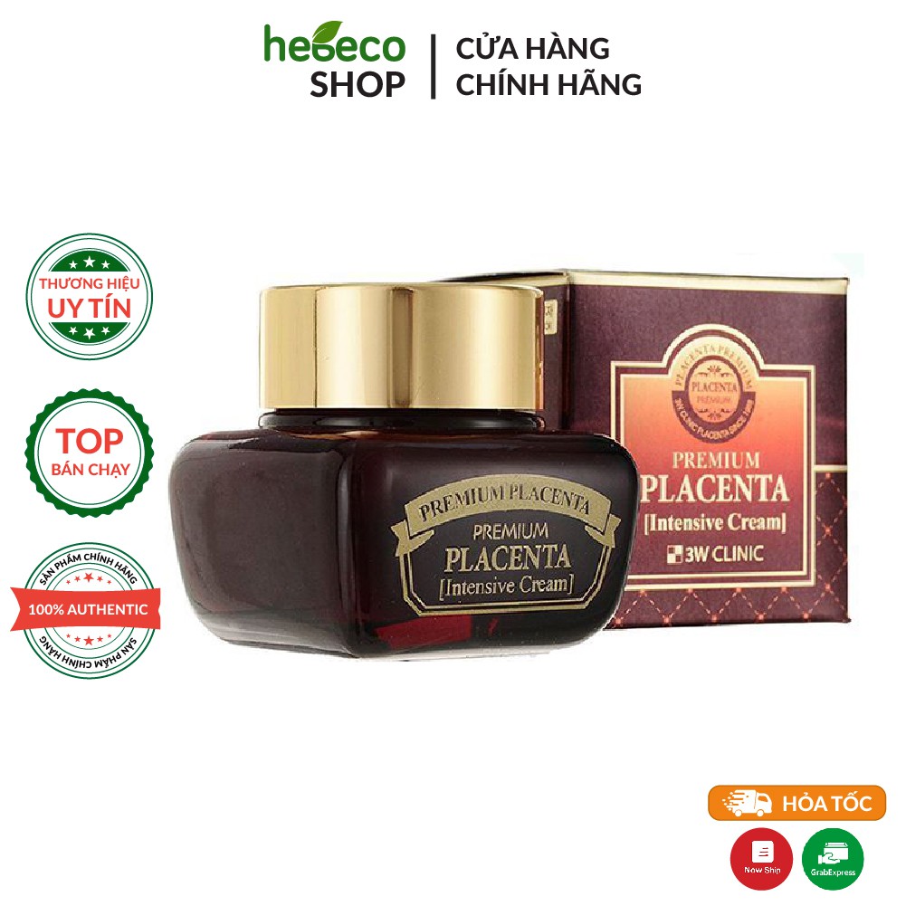 Kem dưỡng chống lão hóa làm trắng da từ nhau thai cừu 3W CLINIC PREMIUM PLACENTA INTENSIVE CREAM 50g-Hàn Quốc Chính Hãng
