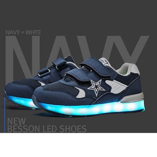 Giày đèn led xạc được Besonn joujouu xuất hàn giày trẻ em phát sáng giày hàn quốc - star