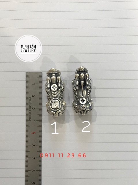 Tỳ hưu bạc Thái S999 size đại 3.6cm -Minh Tâm Jewelry