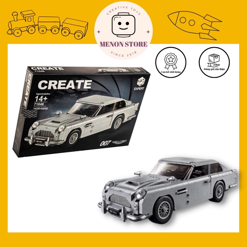 Đồ chơi lắp ráp 71046 21046 Mô hình Siêu xe Aston Martin 007 - Xếp hình thông minh