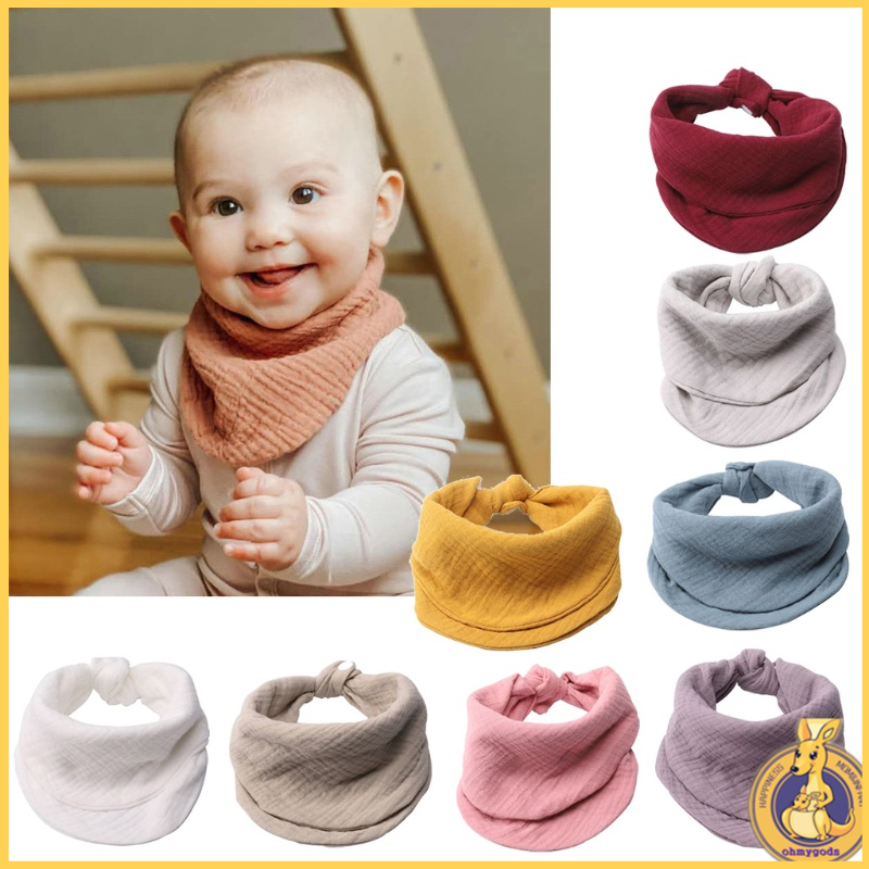 Khăn yếm gạc choàng cổ bằng vải cotton mềm mại dành cho bé sơ sinh