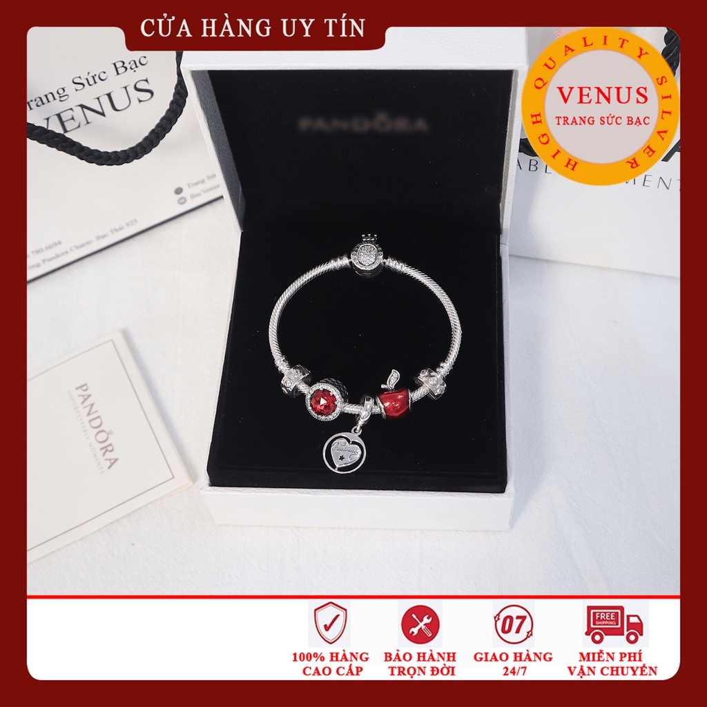 Vòng charm đỏ mệnh Hỏa- Bạc 925 cao cấp- VENUS008