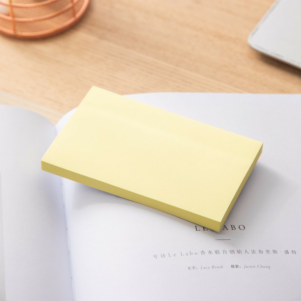 Giấy nhớ Deli - giấy note - khổ 76×126mm, 3''×5'' màu Vàng - 100 tờ/1 tệp - EA00552