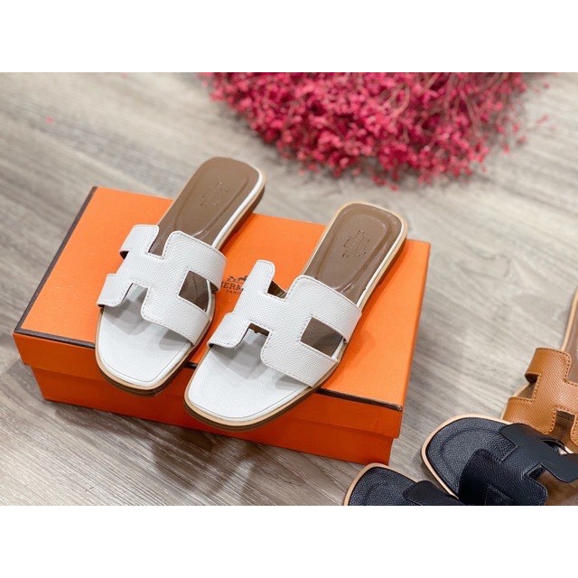 Dép thời trang Hm da sần đế gỗ