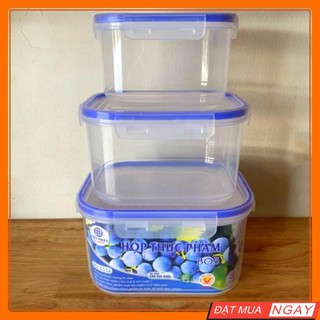 Bộ 3 Hộp Nhựa Việt Nhật - Hộp Thực Phẩm Siêu Tiện Dụng – Phụ Kiện Tủ Lạnh Bảo Quản Thực Phẩm