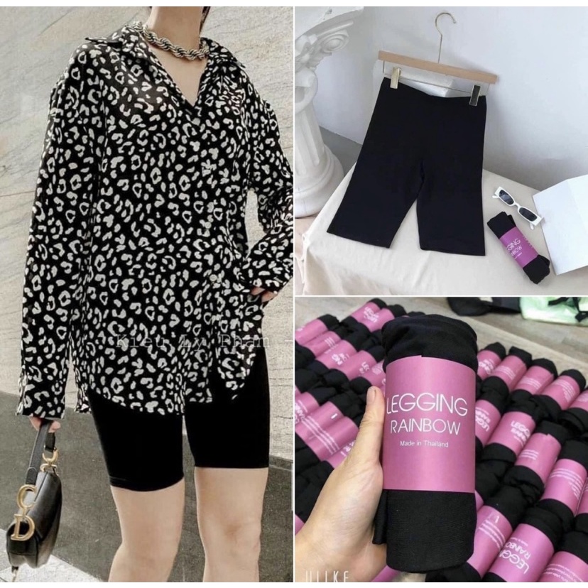 Quần Legging Thun Thái Lửng Cạp Thun Ôm Dáng Siêu Hottrend - Quần Legging Ngố Siêu Hottttt