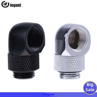 G1/4 Inner Outer Dual Thread 90 Degree Rotary Water Tube Connector Adapter
