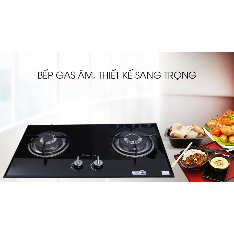 Bếp gas âm Malloca GHG 732A CHÍNH HÃNG trưng bày 99%+TẶNG VAN DÂY-Đầu đốt Somipress nhập khẩu Ý bền bỉ cho ngọn lửa xanh