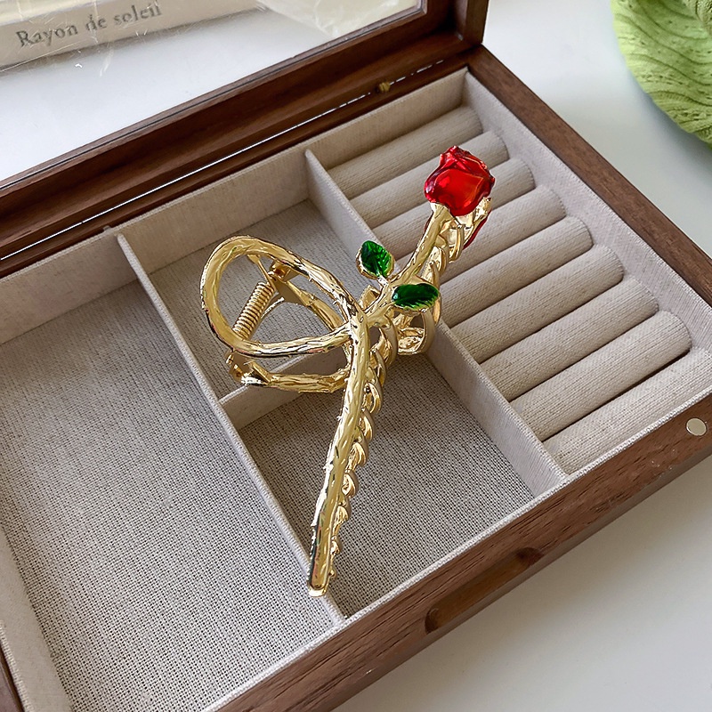 Kẹp Tóc Hình Hoa Hồng/Lá/Chữ Thập/Chữ Thập Đơn Giản Cá Tính Thời Trang