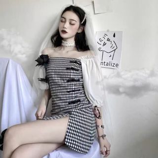 //SỈ BẰNG LẺ // Đầm sườn xám cách tân karo đen cô gái quyến rũ xẻ trung hoa kiểu mới hot hit rẻ đẹp