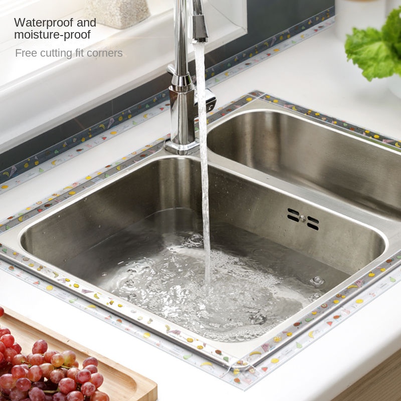 Cuộn Băng Dán Viền Bồn Rửa Nhà Bếp / Phòng Tắm / Toilet Bằng PVC Chống Nước Chống Ẩm Kích Thước 3.8 * 320cm