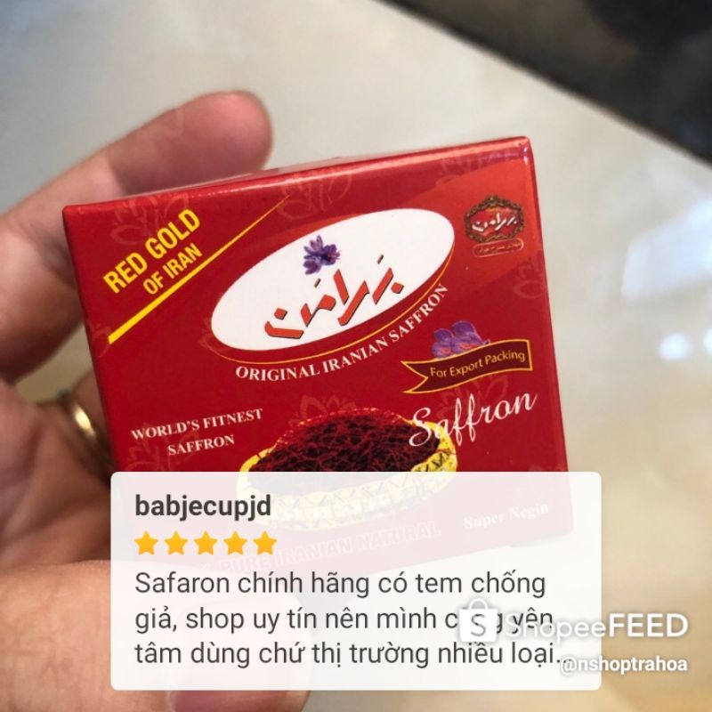 Combo 2 hộp Nhị hoa nghệ tây Saffron chính hãng Bahraman Dubai cải thiện sức khỏe N'shop Trà hoa AD02