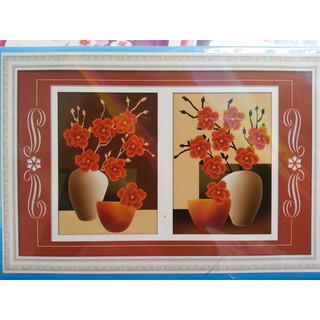 Tranh đính đá bình hoa ghép 2 bức Q116