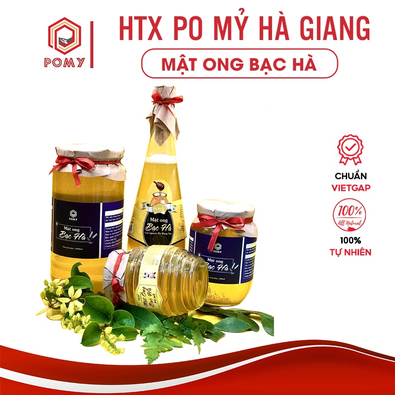Mật ong bạc hà Po Mỷ VietGAP, Loại đặc biệt, Nguyên chất, 1000ml