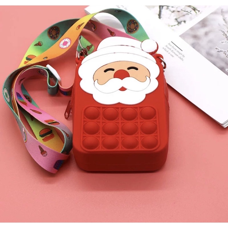 F400 Túi pop it đeo chéo Hot hit pop it dành cho bé phiên bản Noel mới nhất