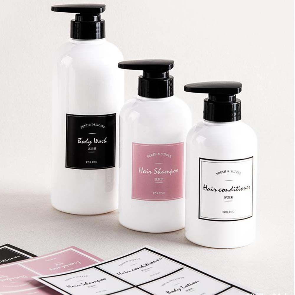 QUINTON Simplicity Refillable Bottles Marker Stickers Moisture-proof Classification Tags Label Identification Sticker Self-adhesive Dust-proof WaterProof Shower Gel Nordic Style Shampoo Soap Cosmetic Label