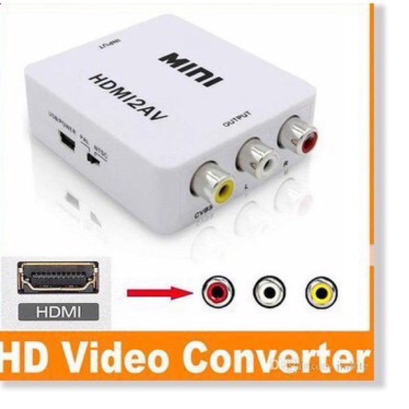 Box chuyển Mini HDMI to AV cho tivi đời cũ