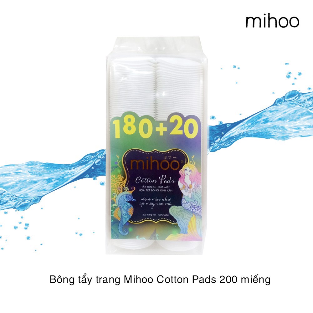Bông tẩy trang Mihoo cotton 200 miếng